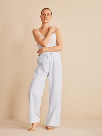 Pyjamahose, 100 % Bio-Baumwolle, himmeblau