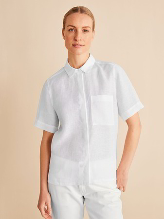 Bluse Kurzarm, weiss