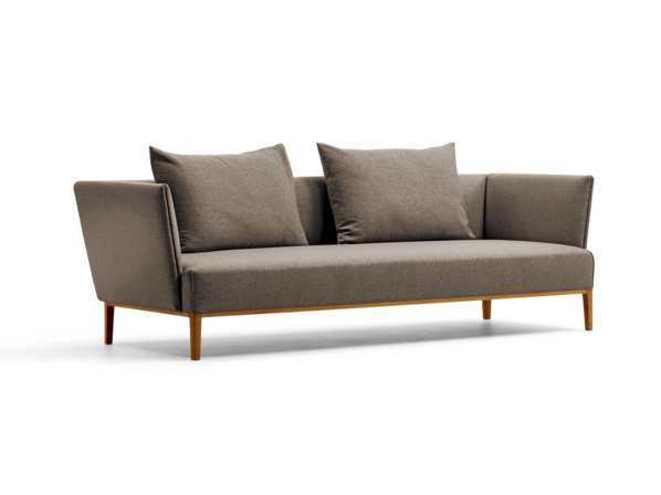 Lorea 3er-Sofa, Eiche, mit Bezug Wollstoff Stavang Torf