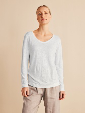 Shirt Langarm, weiss