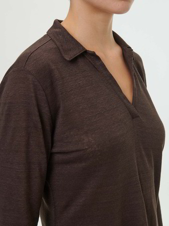 Blusenshirt aus Bio Leinen, kakao