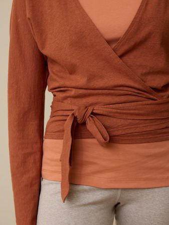 Langarm-Wickelshirt aus Bio Baumwolle/Hanf, kastanie