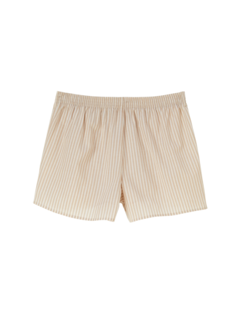 Pyjamahose kurz, sand/natur gestreift