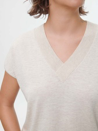 Kurzarmpullover aus Bio-Baumwolle, 14 natur melange