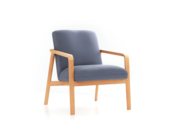 Fauteuil Ketil, Wollstoff Elverum Ozean (75), Buche