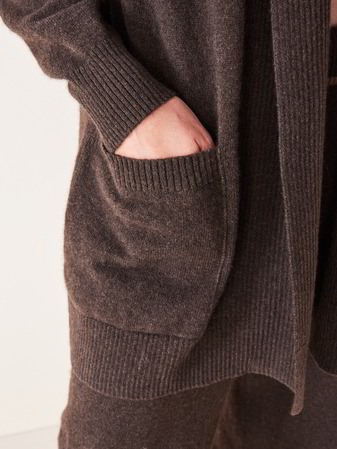 Strickjacke Überwurf, espresso