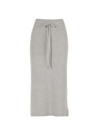 Strickrock aus Bio-Baumwolle und Wolle, grau melange