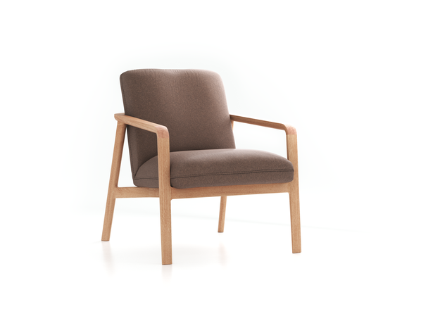 Fauteuil Ketil, Wollstoff Stavang Torf (64), Eiche