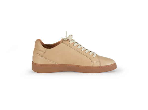 Ledersneaker, creme brulé