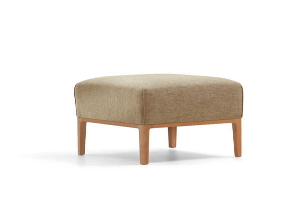 Hocker Lorea, Buche, mit Bezug Wollstoff Elverum Haselnuss