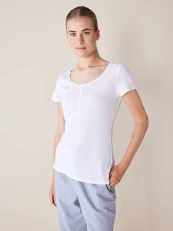 Shirt-Kurzarm, Baumwolle, weiss