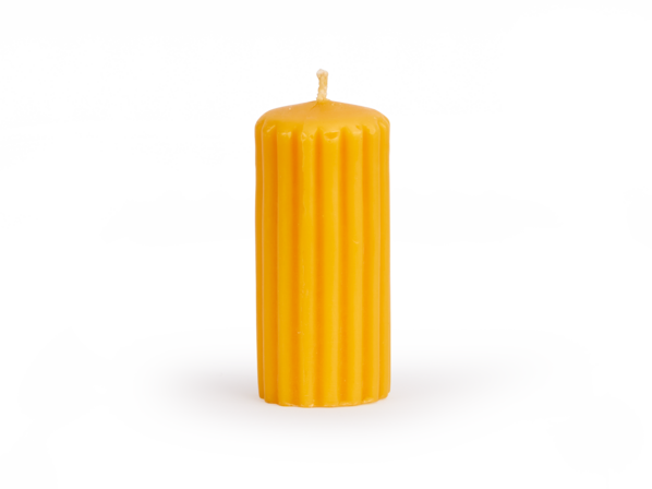 Rillenkerze aus Bienenwachs