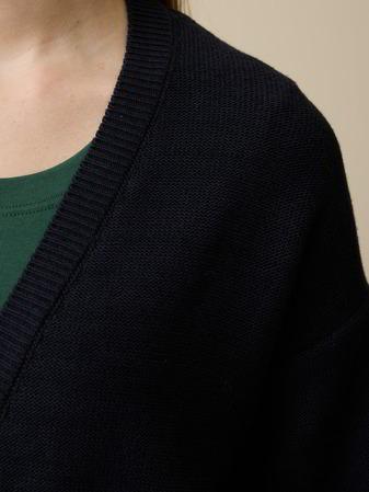 Strickjacke aus Bio-Baumwolle und Wolle, navy