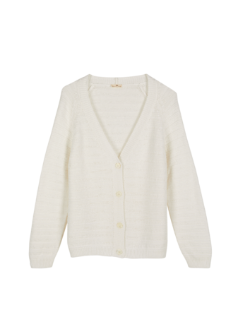 Strickjacke aus Bio-Baumwolle, weiss