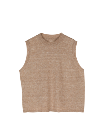 Stricktop aus Bio-Leinen und Wolle, leinen melange