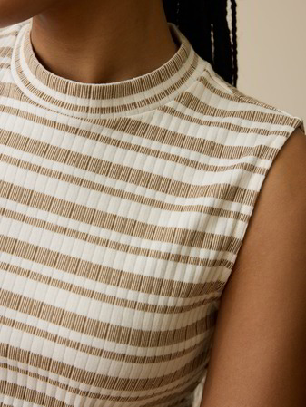 Top aus Bio Baumwolle, camel/offwhite ringel rippe