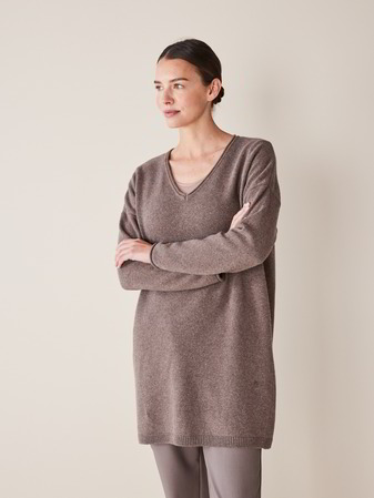 Pullover-lang, walnuss melange