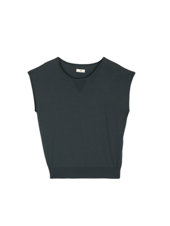 Kurzarmpullover aus Bio-Baumwolle, thymian