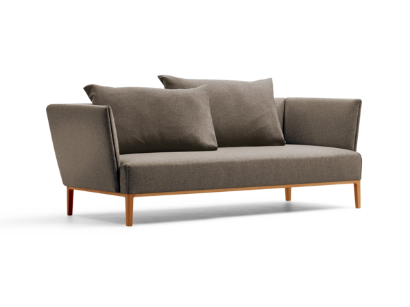 Lorea 2er-Sofa, Buche, mit Bezug Wollstoff Stavang Torf