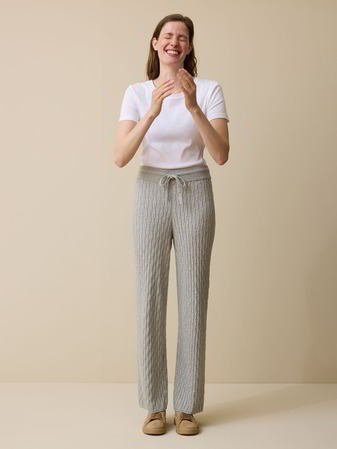 Strickhose aus Bio-Baumwolle und Wolle, grau melange