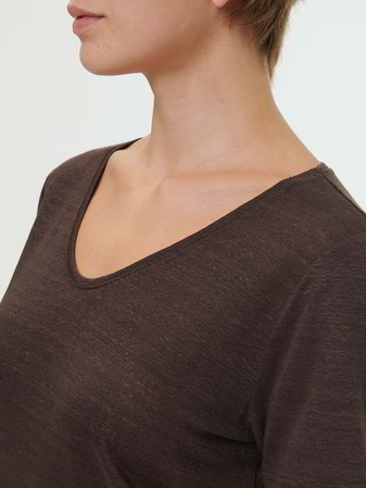 Kurzarmshirt aus Bio-Leinen, kakao