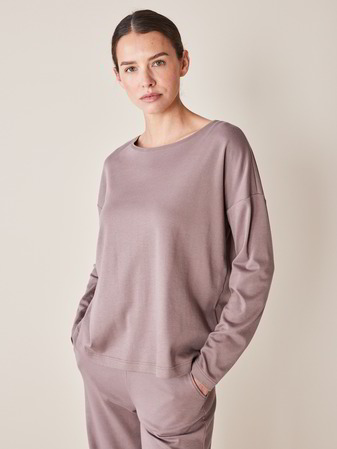 Shirt-Langarm Pima, 100 % Bio Baumwolle, deep mauve