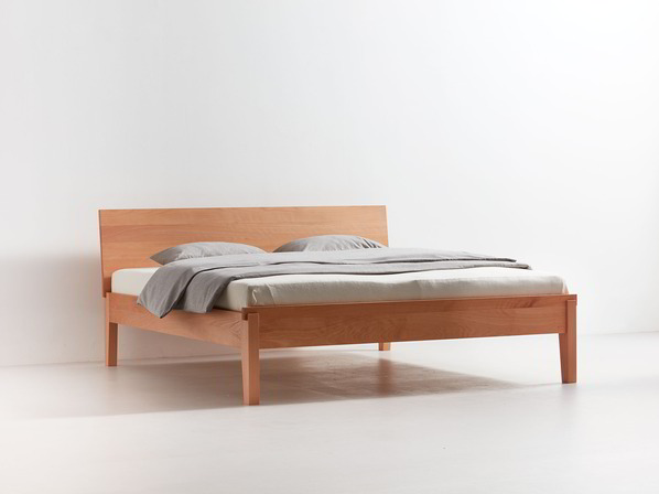 Bett Alpina mit Betthaupt,  Buche