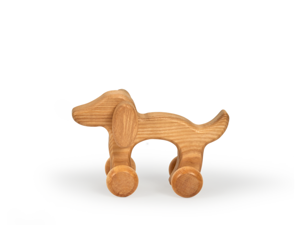 Rolltier Hund aus Eschenholz