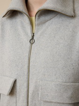 Strickjacke aus BIo-Baumwolle und Wolle, grau melange