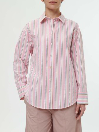 Bluse aus Bio-Baumwolle, 41 rose/multistreif