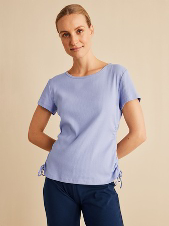 Shirt mit Raffung, Flieder