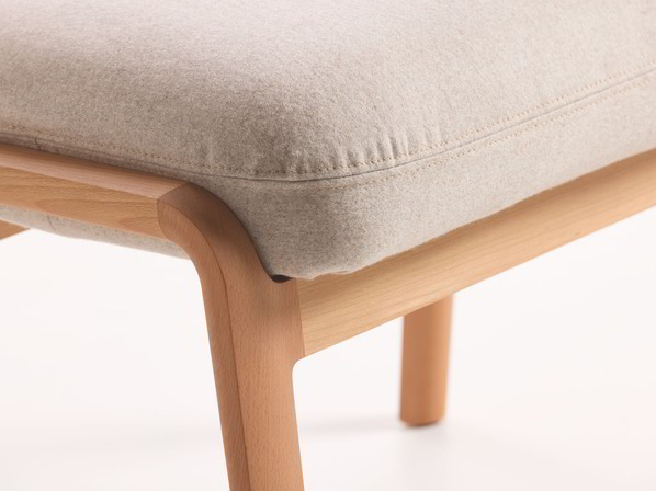 Hocker Ketil, Wollstoff Stavang Sand, Buche