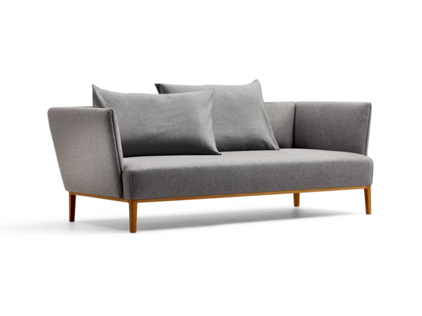 Lorea 2er-Sofa, Eiche, mit Bezug Wollstoff Sletta Kiesel