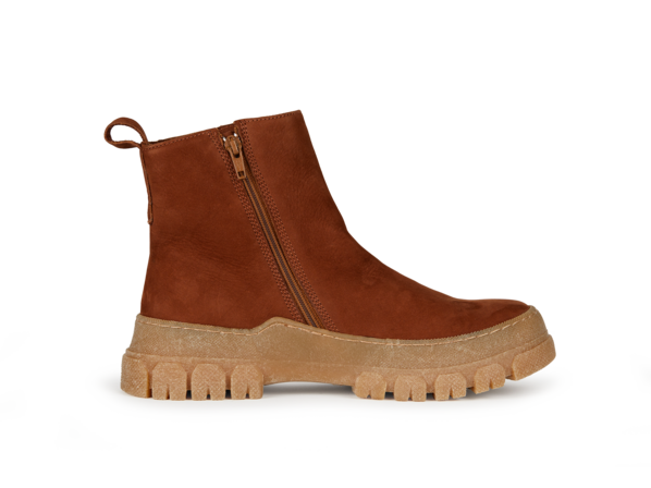 Stiefelette aus Bio Leder, cognac