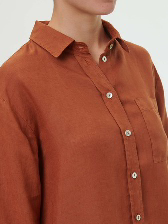 Bluse aus Bio-Leinen, 77 kastanie