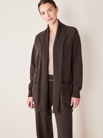 Strickjacke Überwurf, espresso