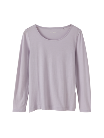 Langarmshirt aus Bio Baumwolle, lavendel