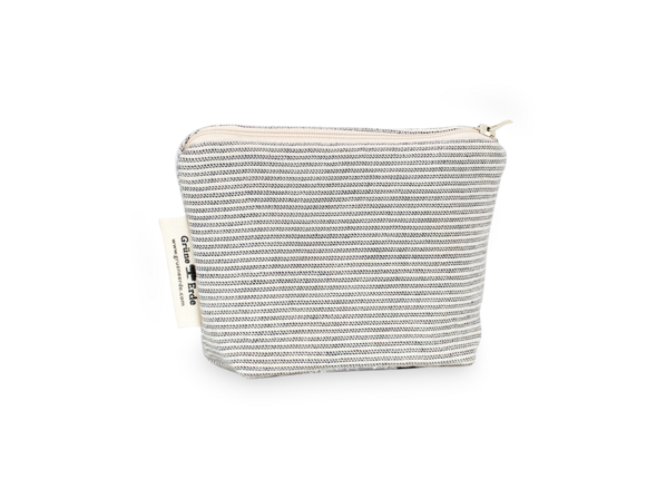 Kosmetiktasche klein Graphit gestreift