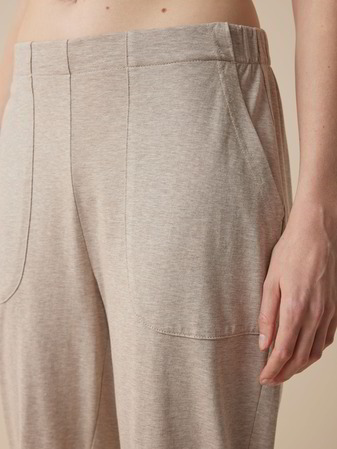Schlafhose aus Bio-Baumwolle, sand melange