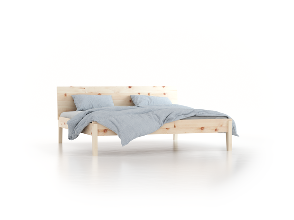 Bett Alpina mit Betthaupt, 200 x 200 cm, Zirbe