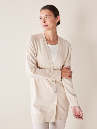 Cardigan, Bio-Baumwolle-Alpaka, weizen melange
