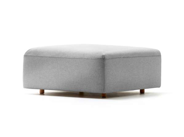 Hocker Sereno, bodennah, Buche, Wollstoff Kaland Kiesel