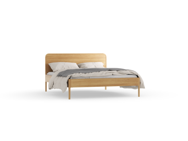 Bett Tenso mit Holzbetthaupt, Eiche