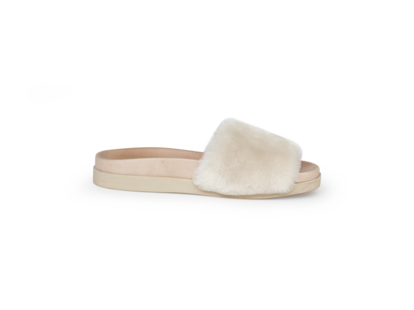 Fellpantoffel, offwhite