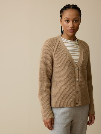 Strickjacke aus Alpakawolle, dinkel