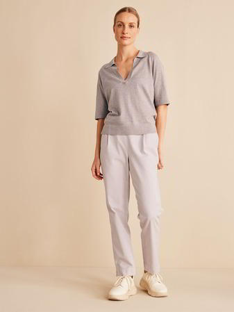 Pullover Halbarm, stein melange