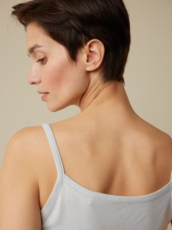 Nachthemd, 100 % Bio Baumwolle, silberblau-weiss ringel