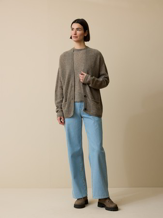 Strickjacke aus Yakwolle, hasel melange