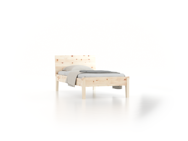 Bett Alpina mit Betthaupt, 100 x 210 cm, Zirbe