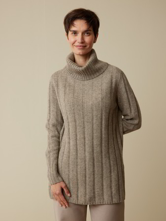 Pullover aus Yakwolle, hasel melange